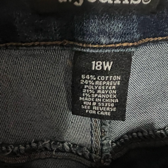 D. Jeans Ankle Straight Plus Size Dark Blue Women’s Neans- Stretch Denim - Picture 4 of 5